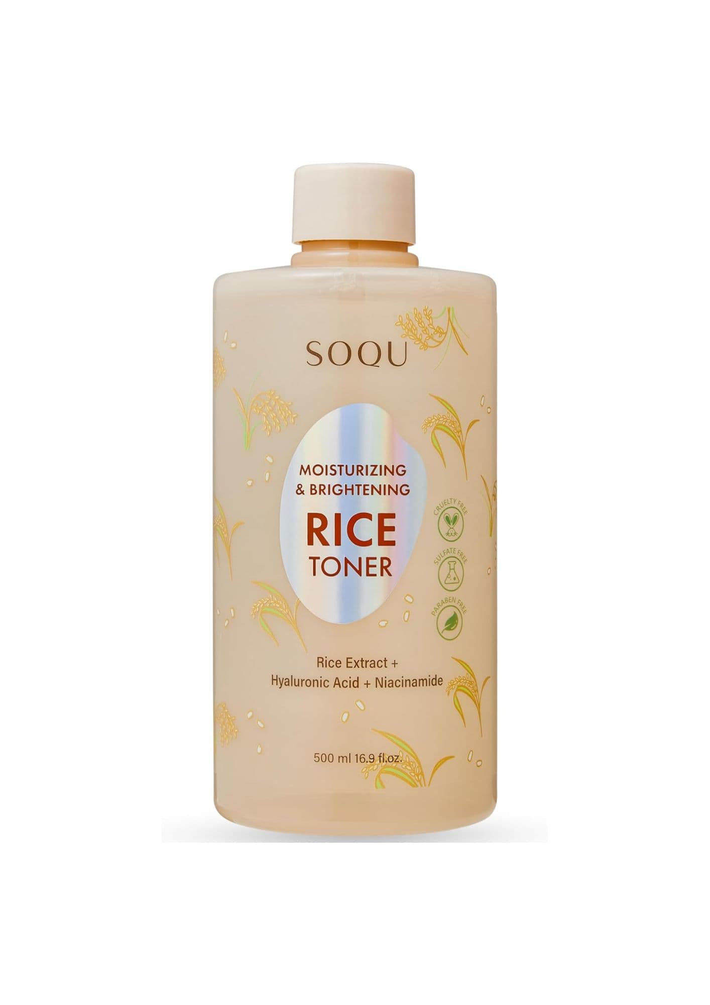 Lotion tonique hydratante et équilibrante Rice Toner SOQU 500ml