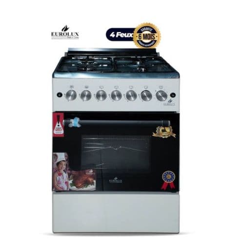 Cuisinière EUROLUX, 4 bruleurs, 60X60cm, garantie 6mois